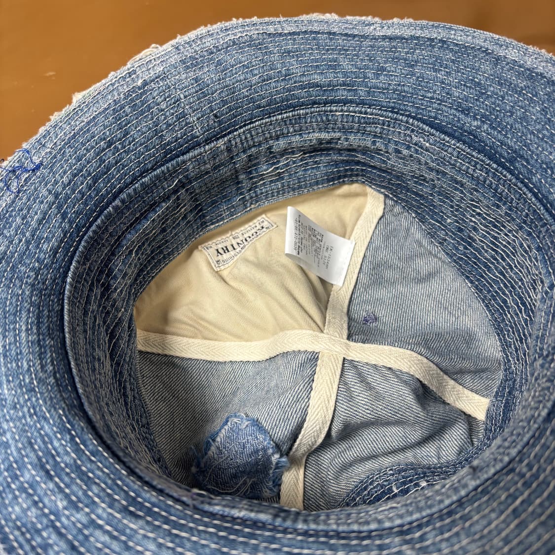 Kapital 캐피탈 노인과 바다 크러쉬 워시드 데님 버킷햇 모자 상품이미지8