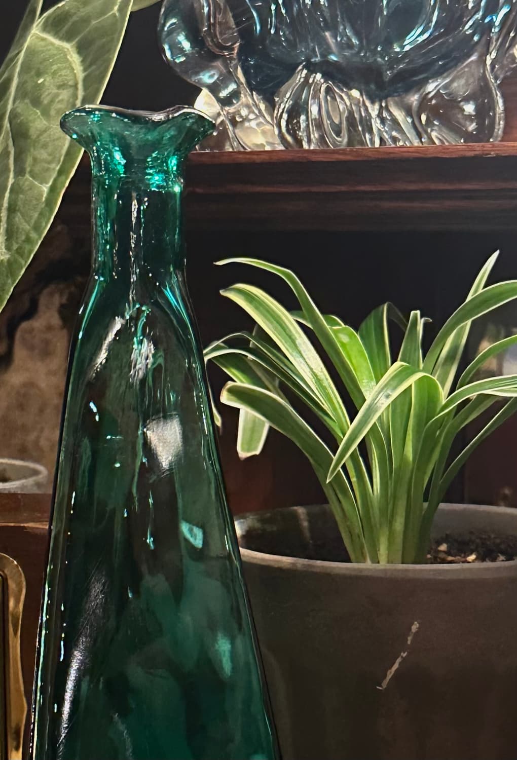 일본 빈티지 아트글라스 에메랄드 그린 화병🌲 상품이미지6