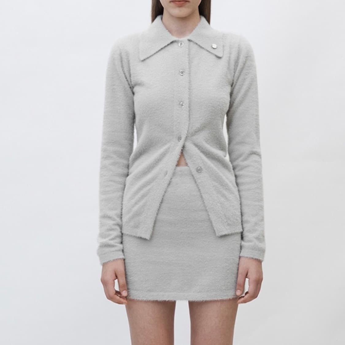 커렌트 헤어리 니트 가디건 스커트 세트 셋업 상품이미지3