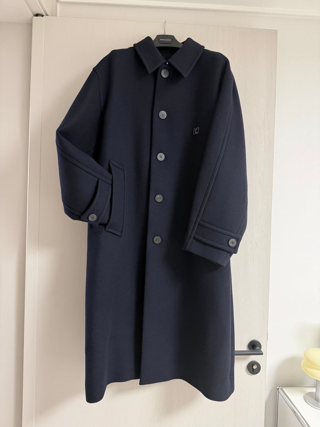 [48] 우영미 24fw 발마칸 코트 네이비 색상 상품이미지1