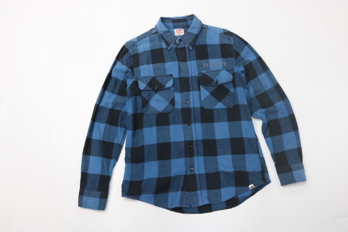 에드윈(EDWIN) x 미키 마우스 빈티지 블루 버팔로 체크 남방 (S) 상품이미지2