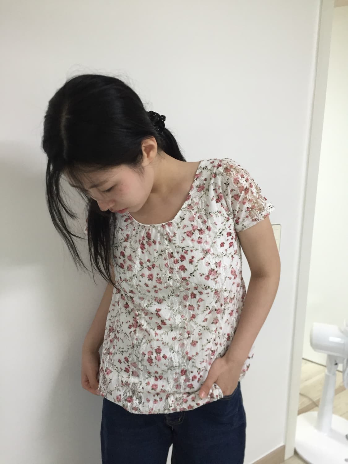 vintage flower lace balloon T blouse 상품이미지4