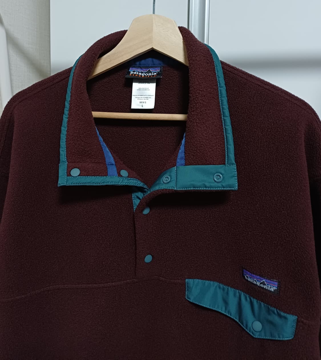 [L] 파타고니아 신칠라 스냅티 버건디 브라운 상품이미지2