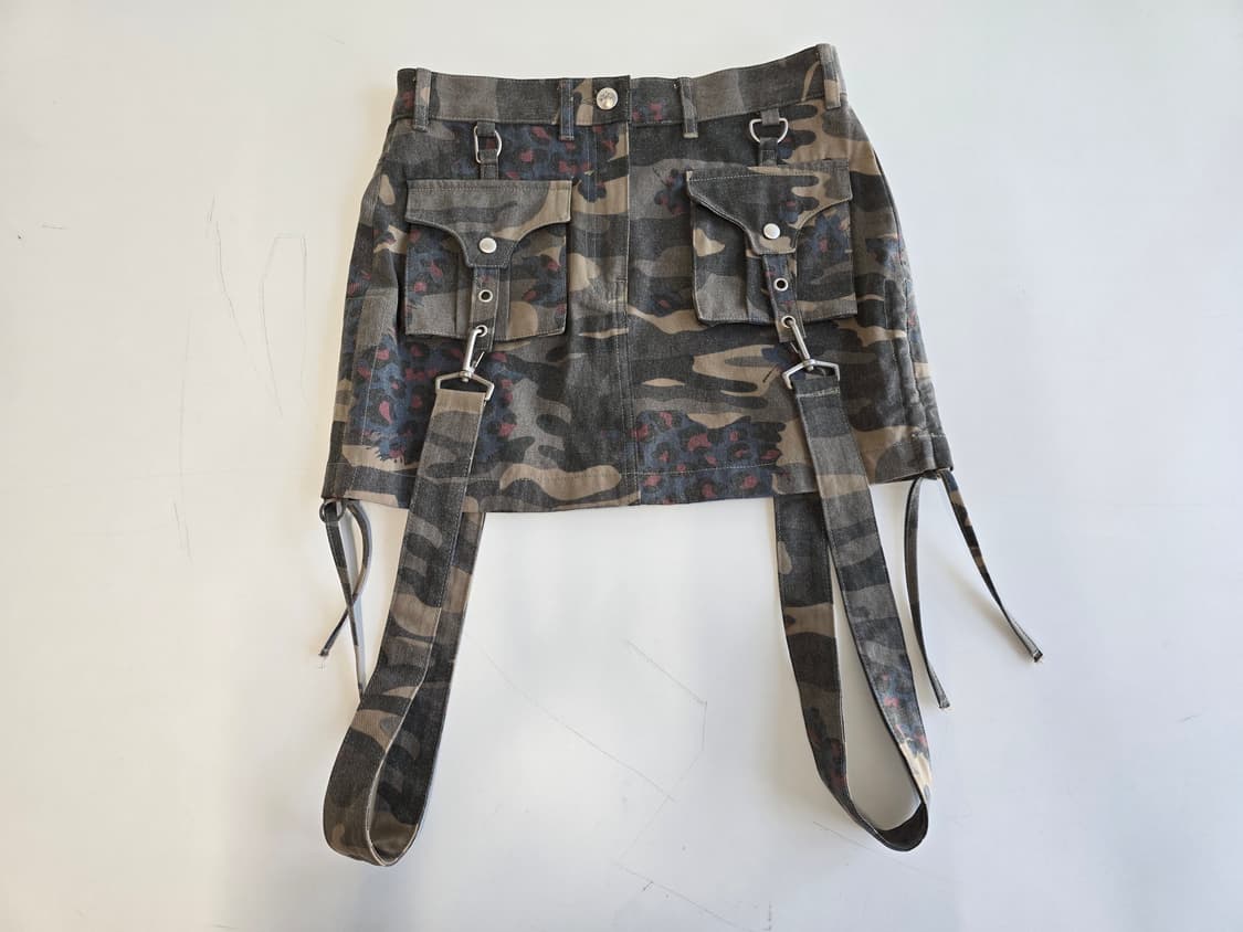 유쓰배쓰 YOUTHBATH 카모 미니 스커트 카키 S 상품이미지1