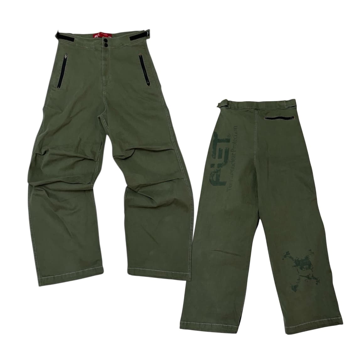 희귀) 오클리 X 피에트 스컬 와이드 팬츠 카키 올리브 상품이미지1