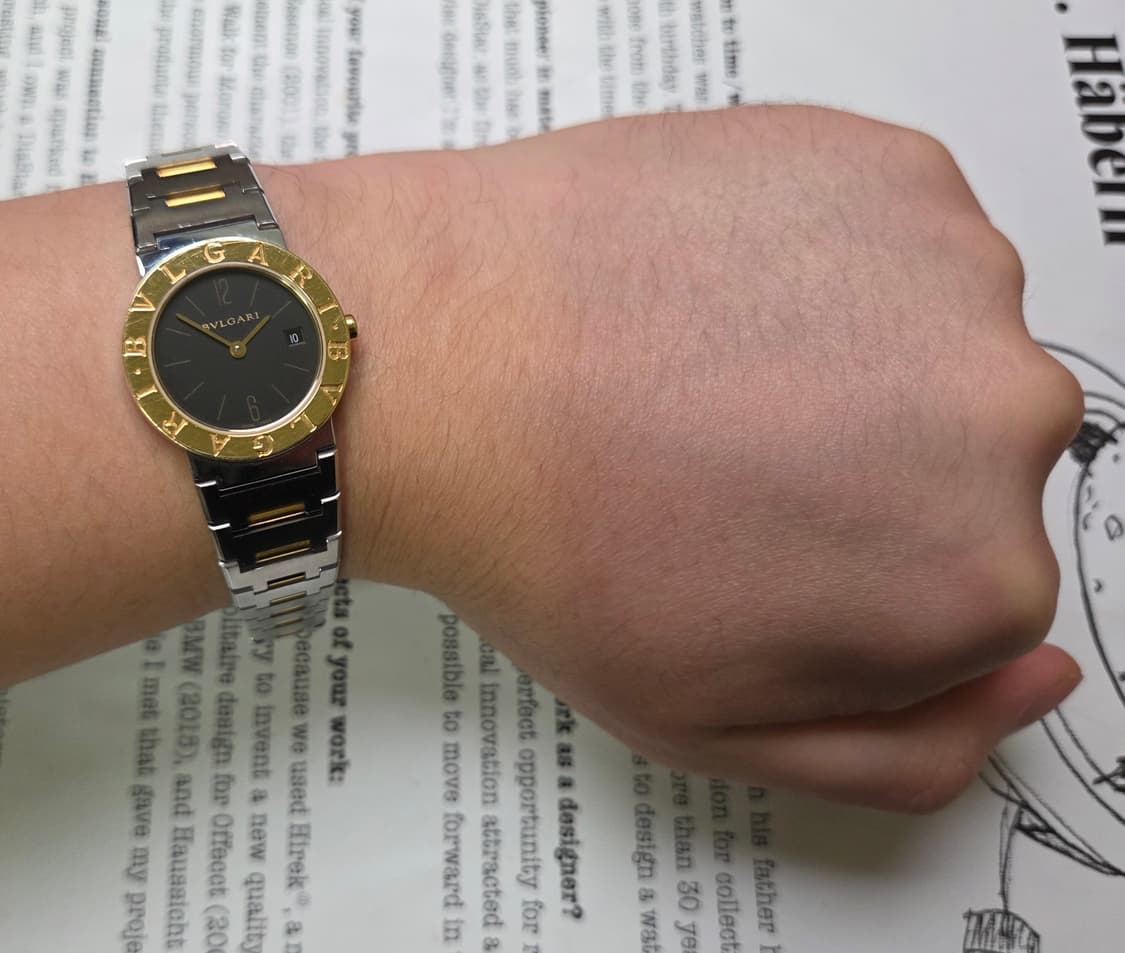 불가리 BB26 18K콤비 블랙다이얼 쿼츠 여성용 브레이슬릿 ver. 상품이미지6