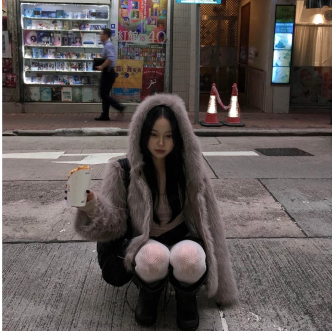 하몽 후드 퍼자켓 새상품 상품이미지1