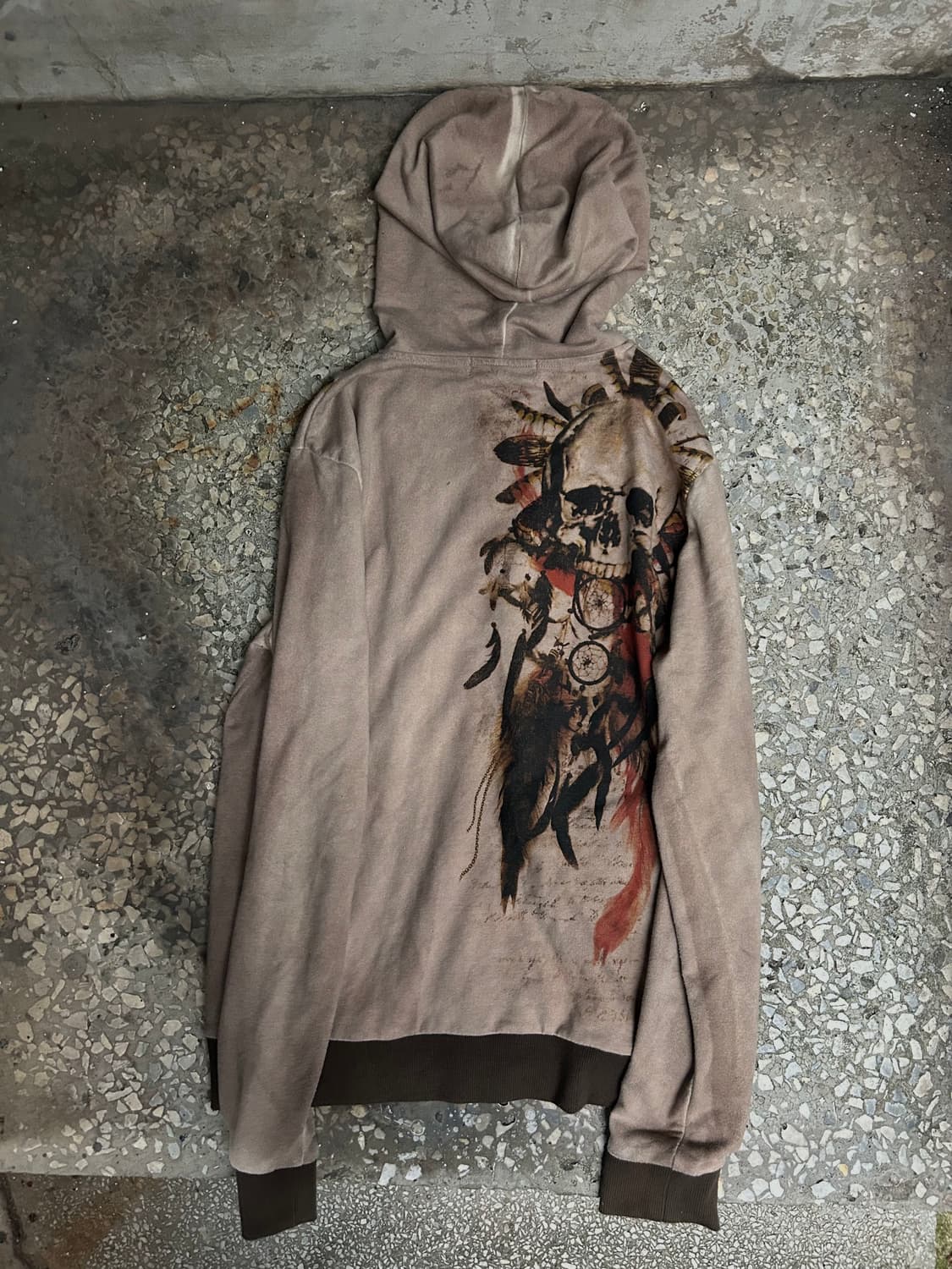 2000s In the attic v-kei 스컬&페더 후드집업 상품이미지3