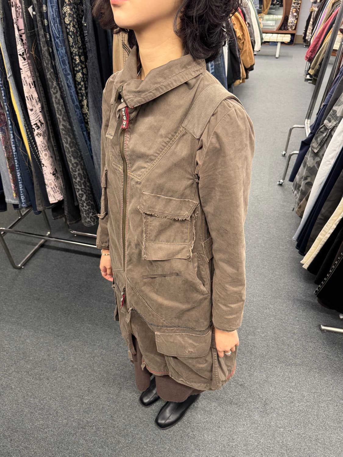 90’s 마리떼 프랑소와 저버 빈티지 레이어드 야상 트렌치코트 상품이미지2