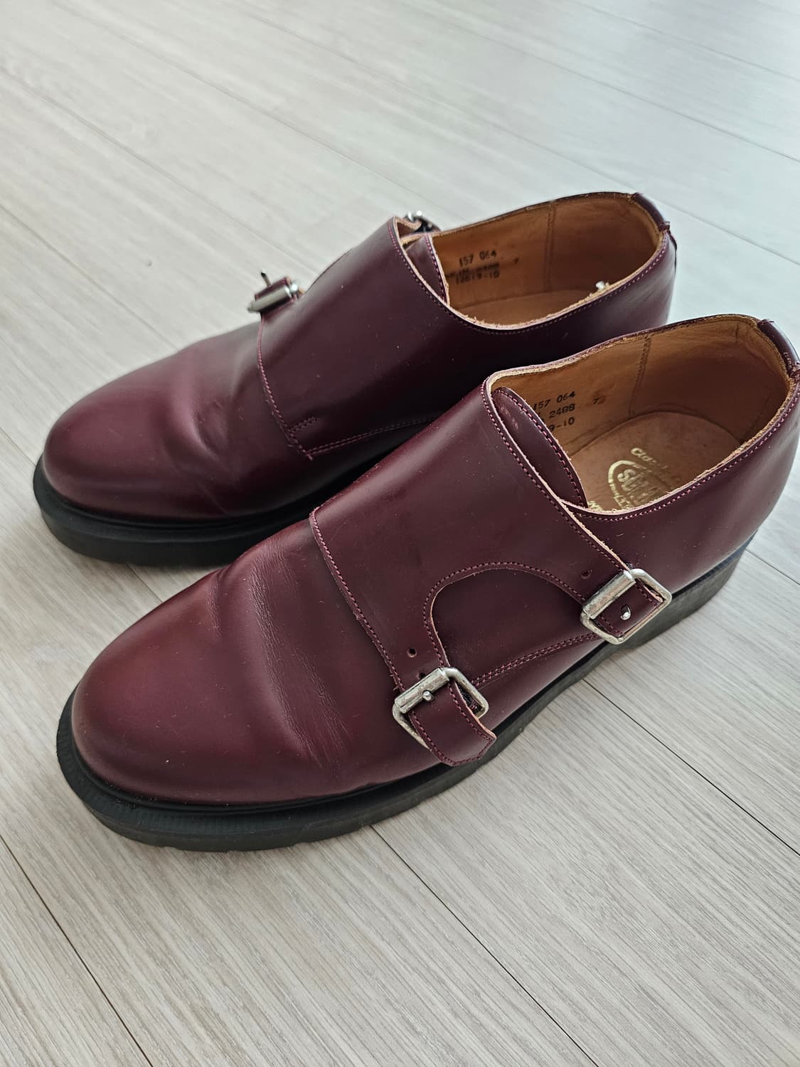 Solovair 솔로베어 더블버클 남성용 버건디 가죽로퍼 상품이미지6