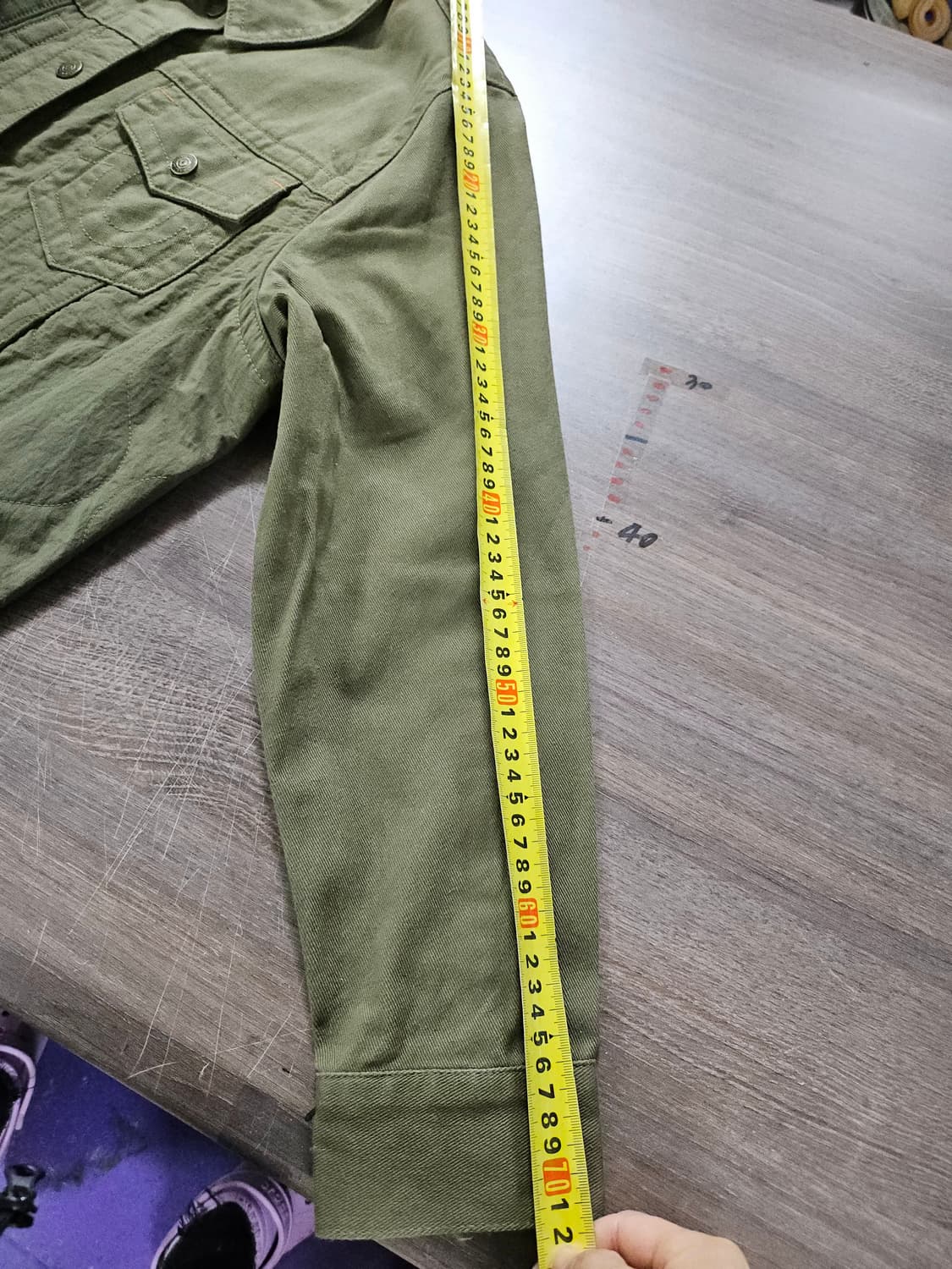 트루릴리젼 카키색 데님 자켓  105  남여가능 상품이미지7