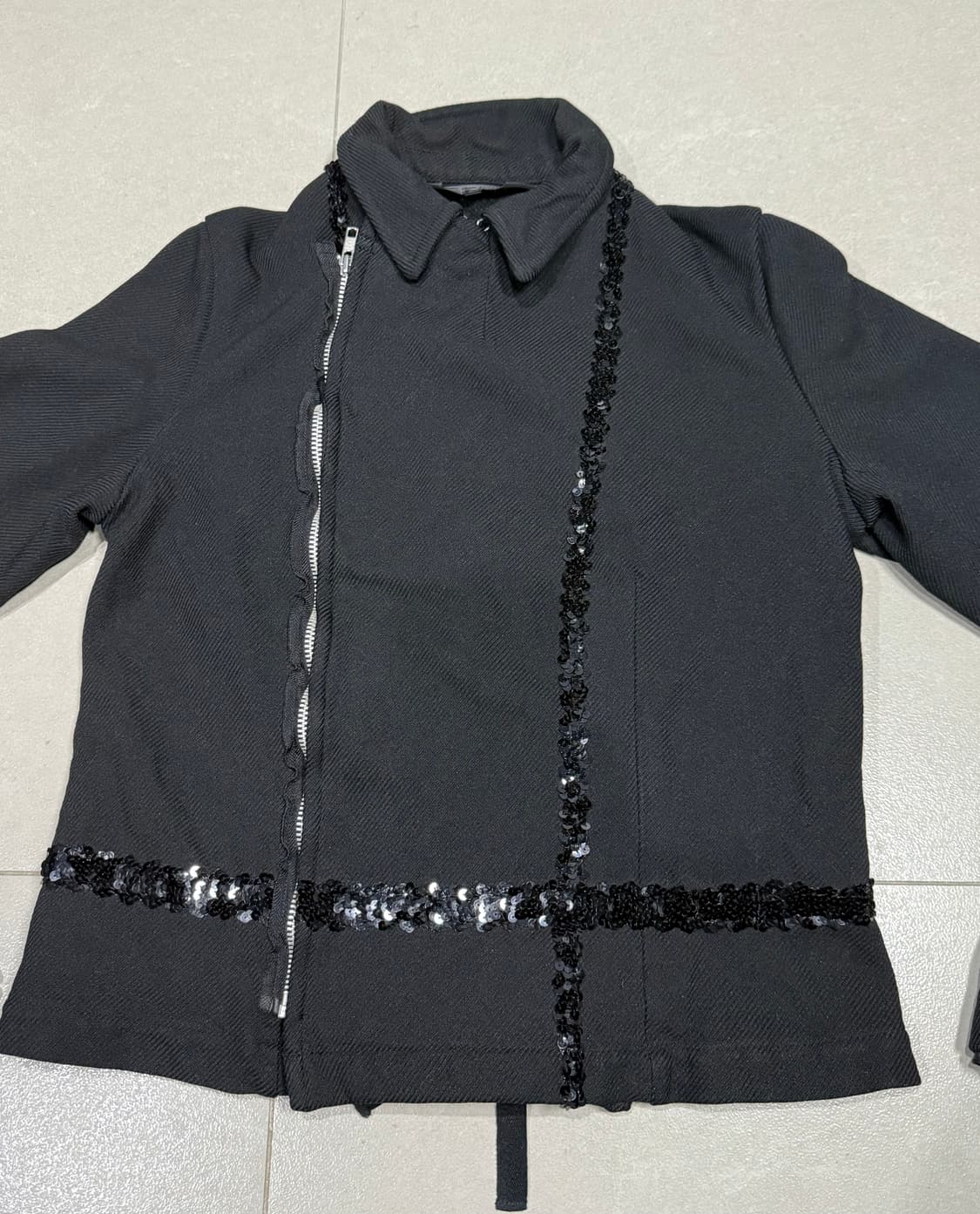 2005 꼼데가르송 아카이브 스팽글 크로스 라이더 자켓 상품이미지2