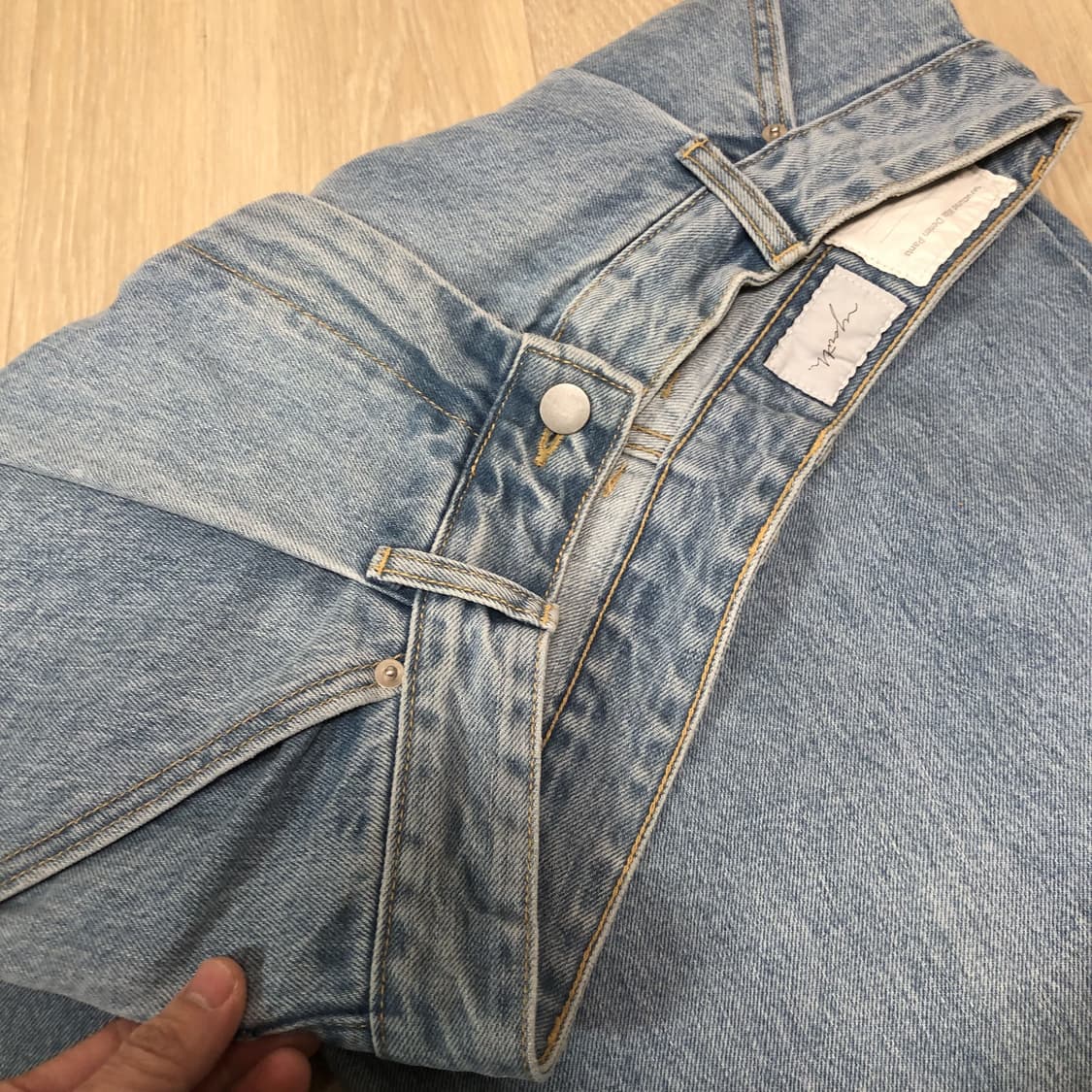 (31) 유스 Youth 스트럭쳐 와이드 투턱 데님 라이트 블루 상품이미지10