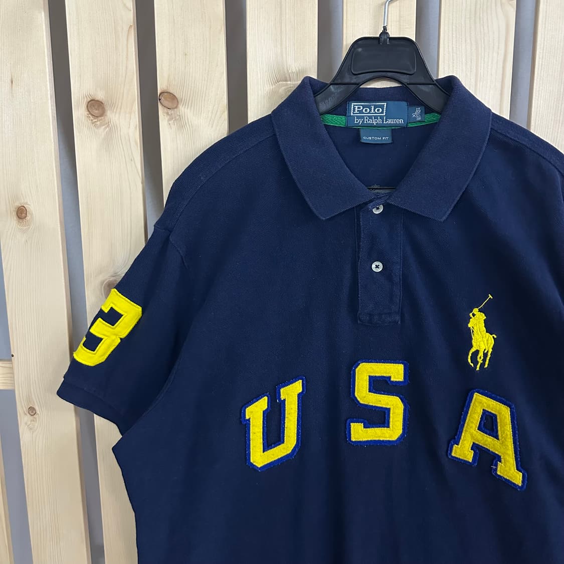 (XL) 폴로 랄프로렌 네이비 USA 빅포니 반팔 카라티 상품이미지3