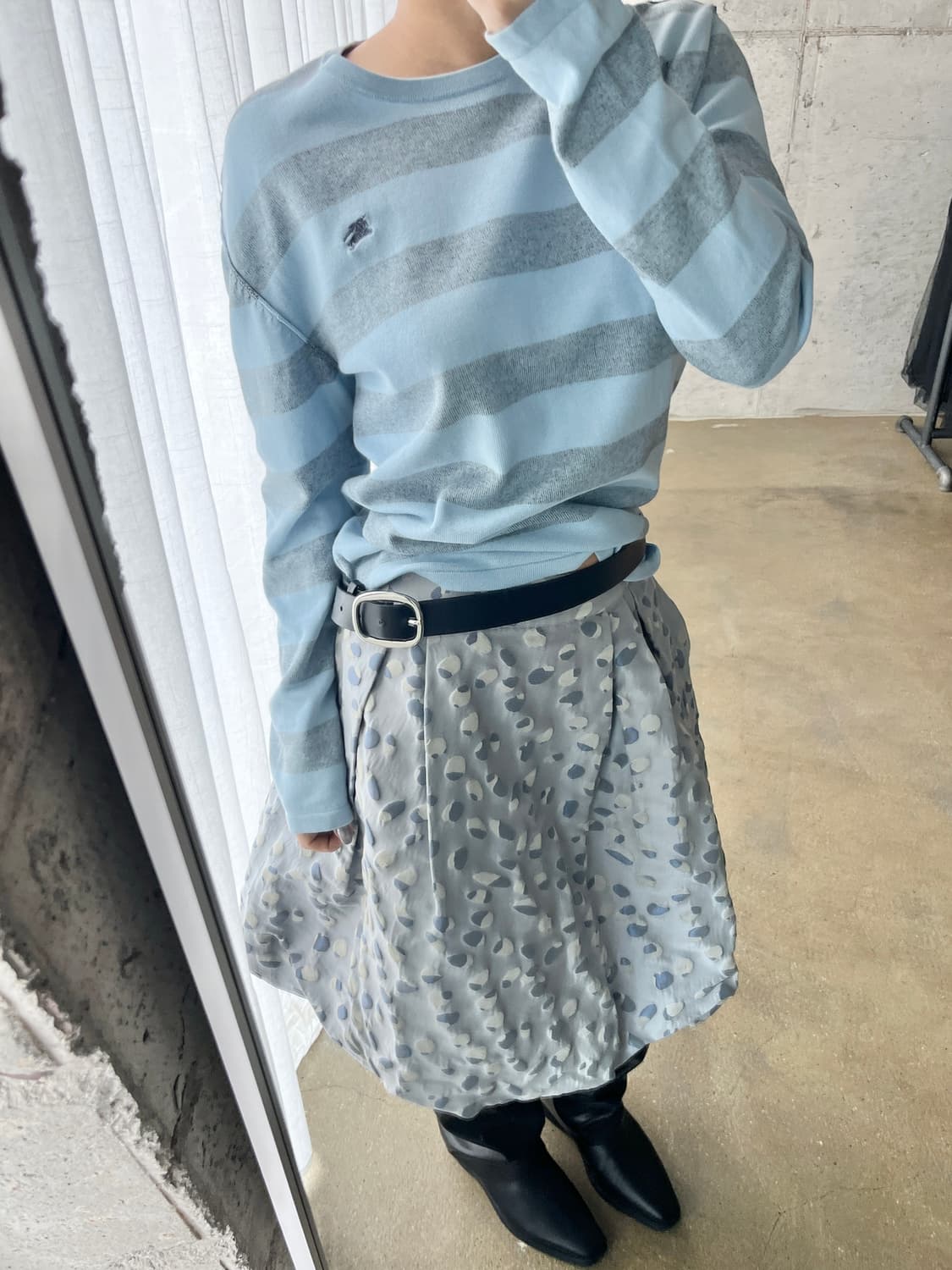 To be Chic 레오파드 벌룬 스커트 라이트 블루 상품이미지2