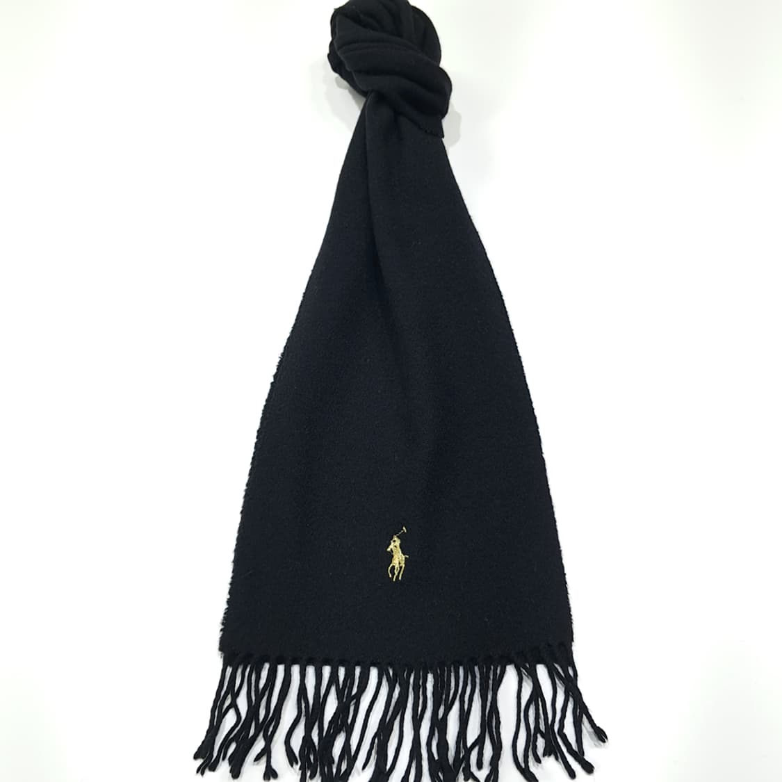 MX388 폴로 이태리판 램스울 골드포니 블랙 머플러 목도리 상품이미지1