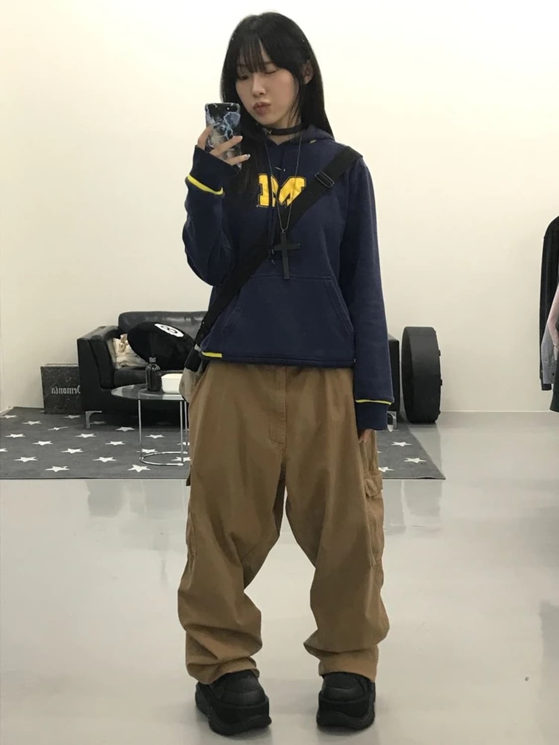 빈티지 나이키 로고 네이비 후드티 상품이미지1