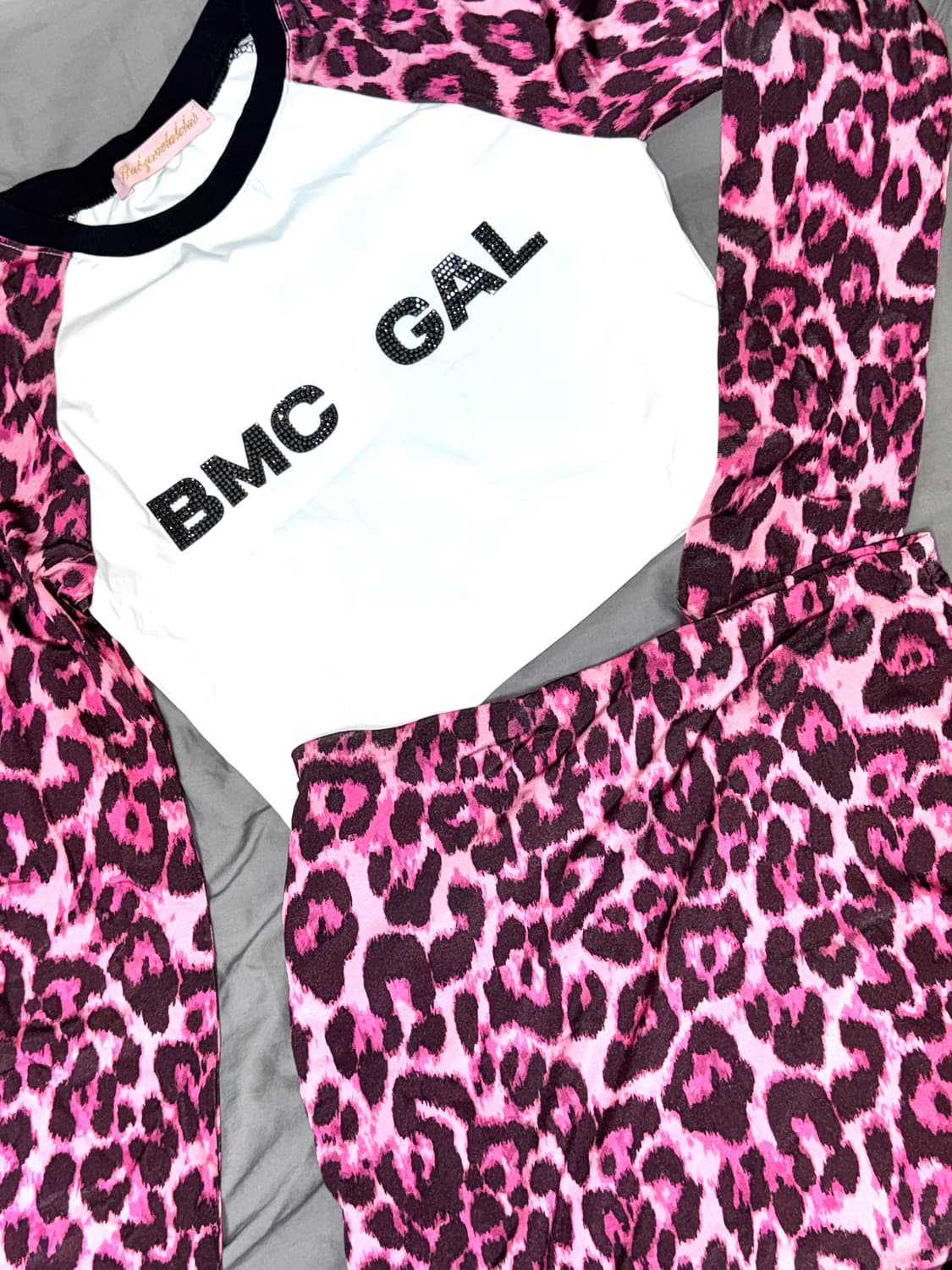 베이비메탈클럽 셋업 핑크 레오파드 티 + 스커트 Set [개별가능] 상품이미지4