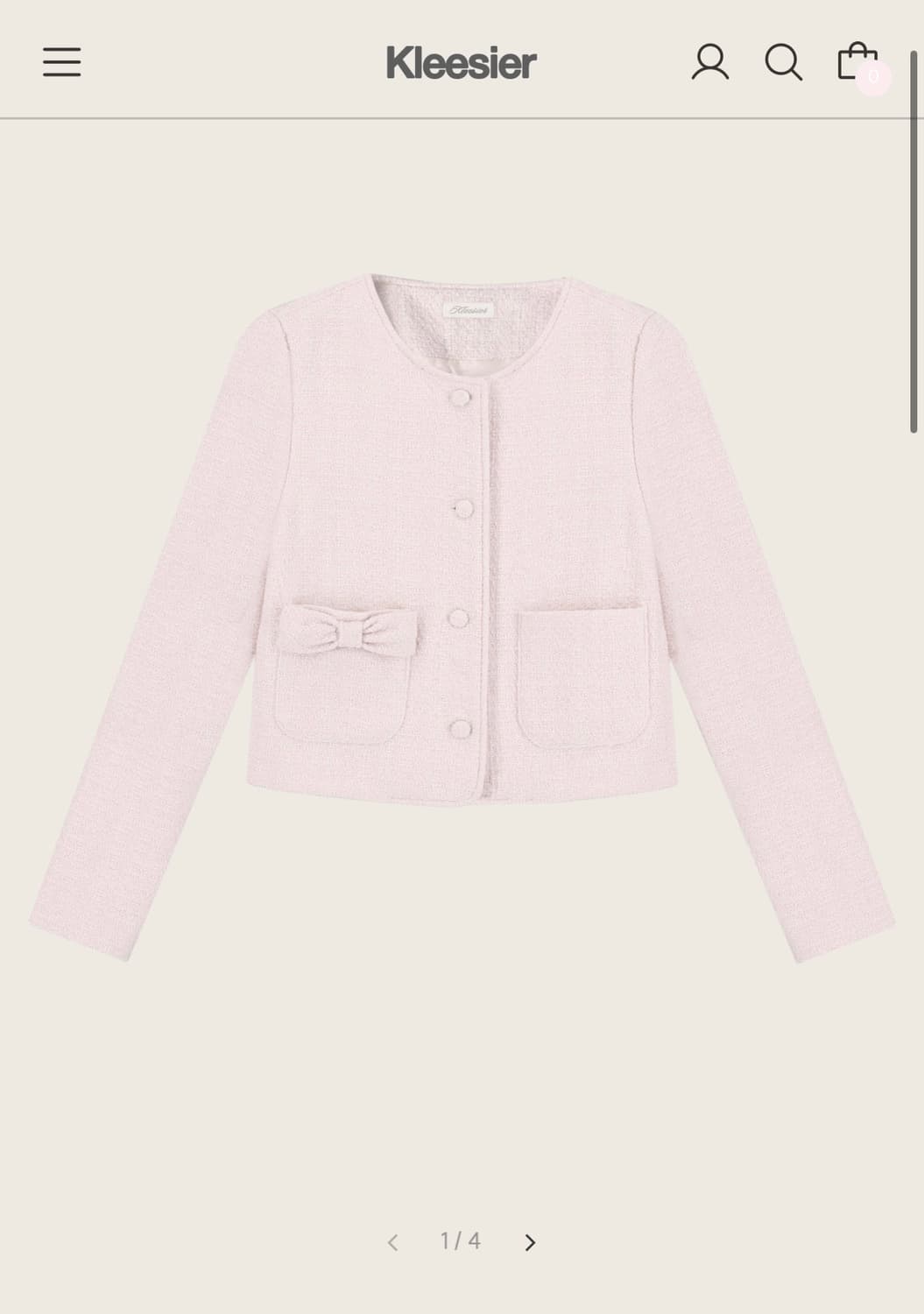 클리시어 캔디 트위드 자켓 핑크 Candy ribbon tweed 상품이미지1