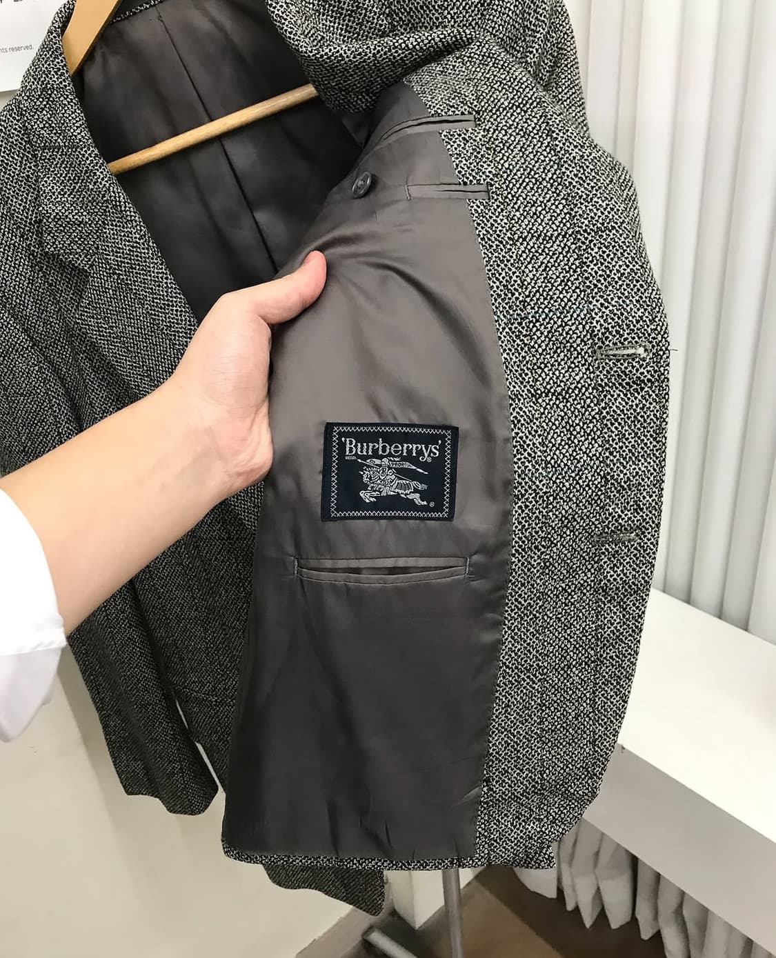 버버리 체크 대디핏 울 자켓 상품이미지2
