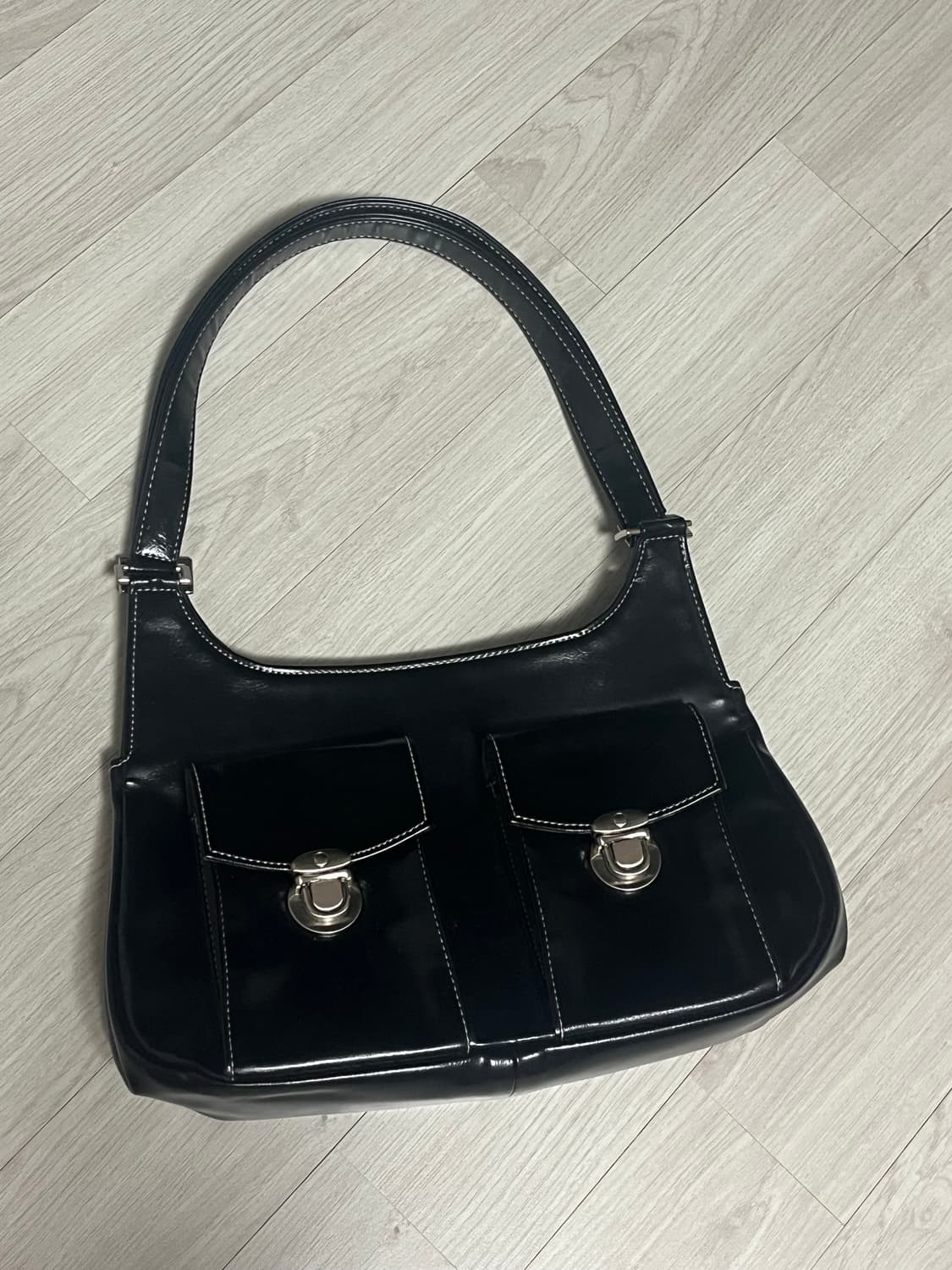 더포켓 더블포켓 숄더백 블랙 상품이미지3