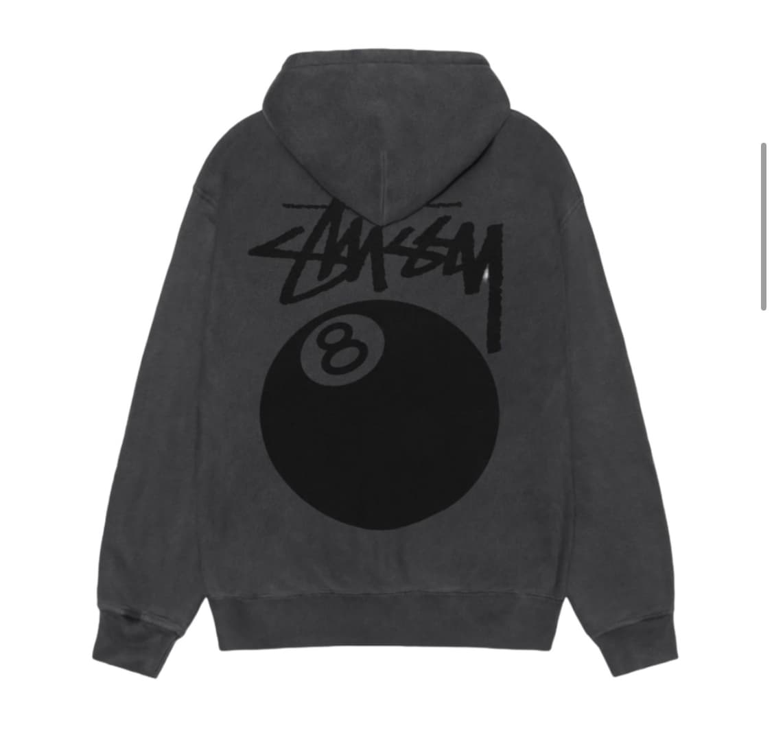 스투시 피그먼트 후드집업 L 에잇볼 8볼 블랙 상품이미지3