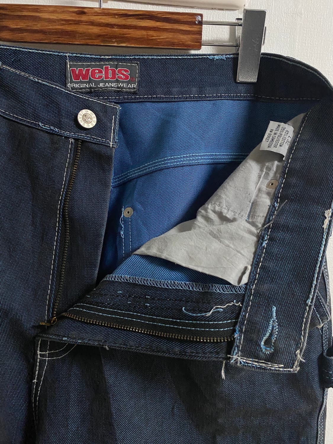 (34)USA 빈티지 네온블루 워싱 카펜터 워크 데님 팬츠 상품이미지2