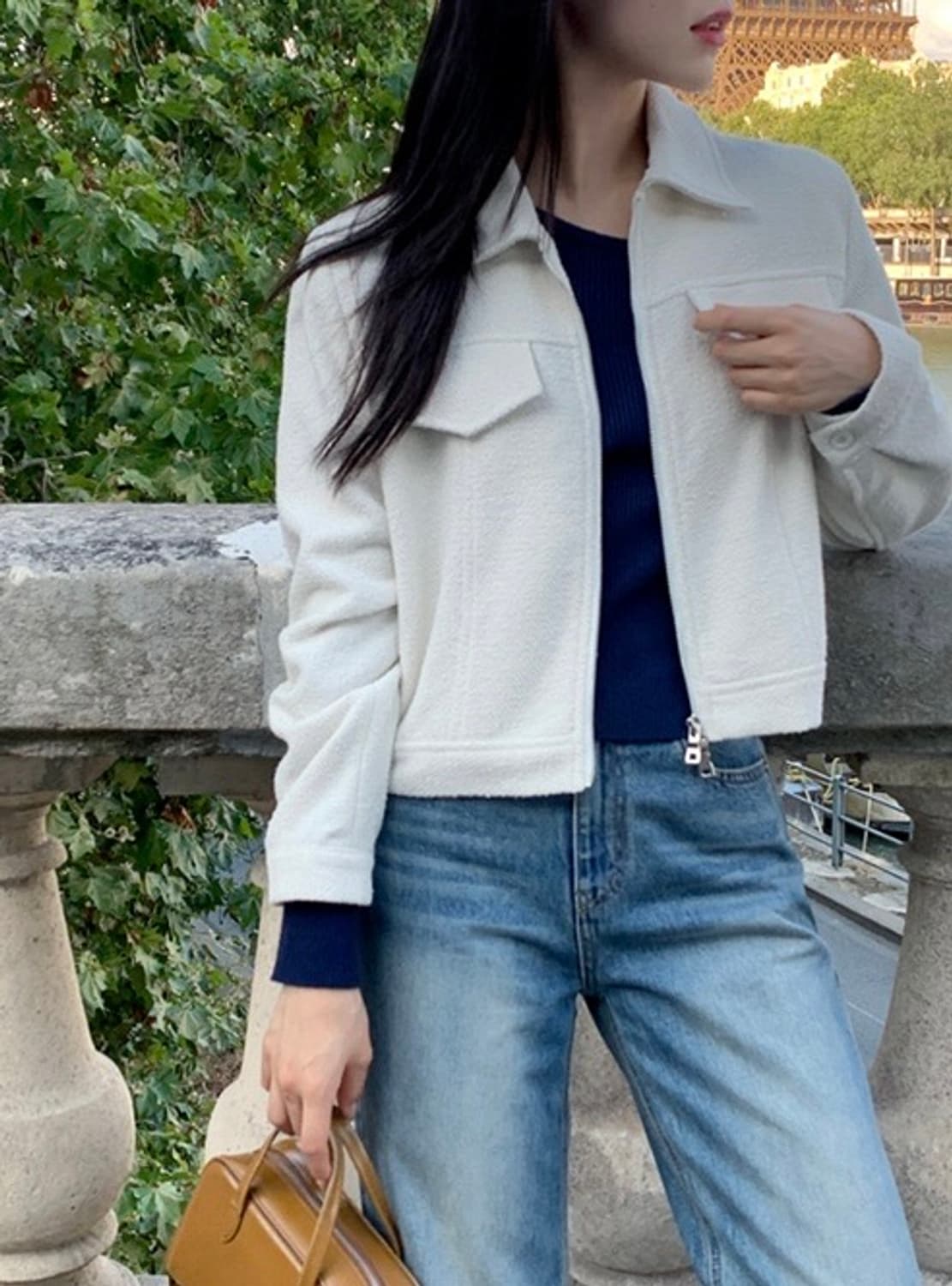 아뜨랑스 울 트위드 크롭 자켓  상품이미지2