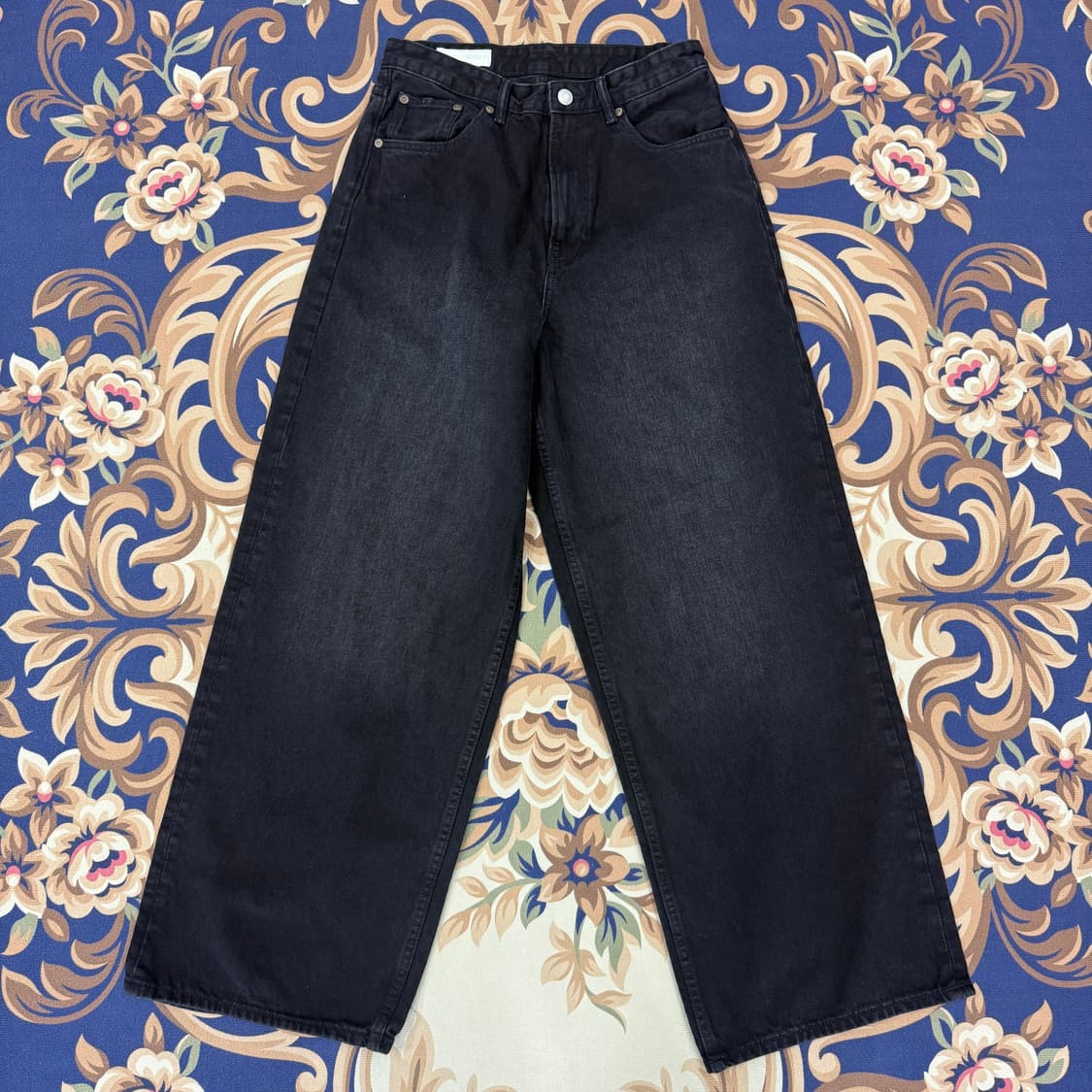 (29)자라 ZARA 흑청 와이드 데님팬츠 상품이미지1