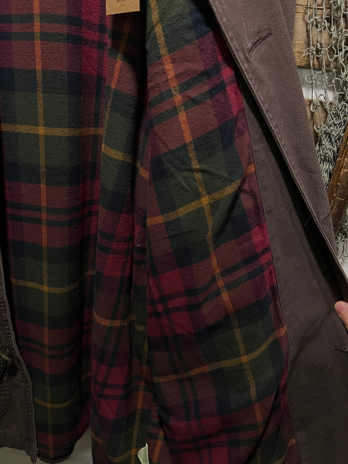 [XL]엘엘빈 USA 체크 라이닝 다크브라운 캔버스 헌팅 자켓 상품이미지7