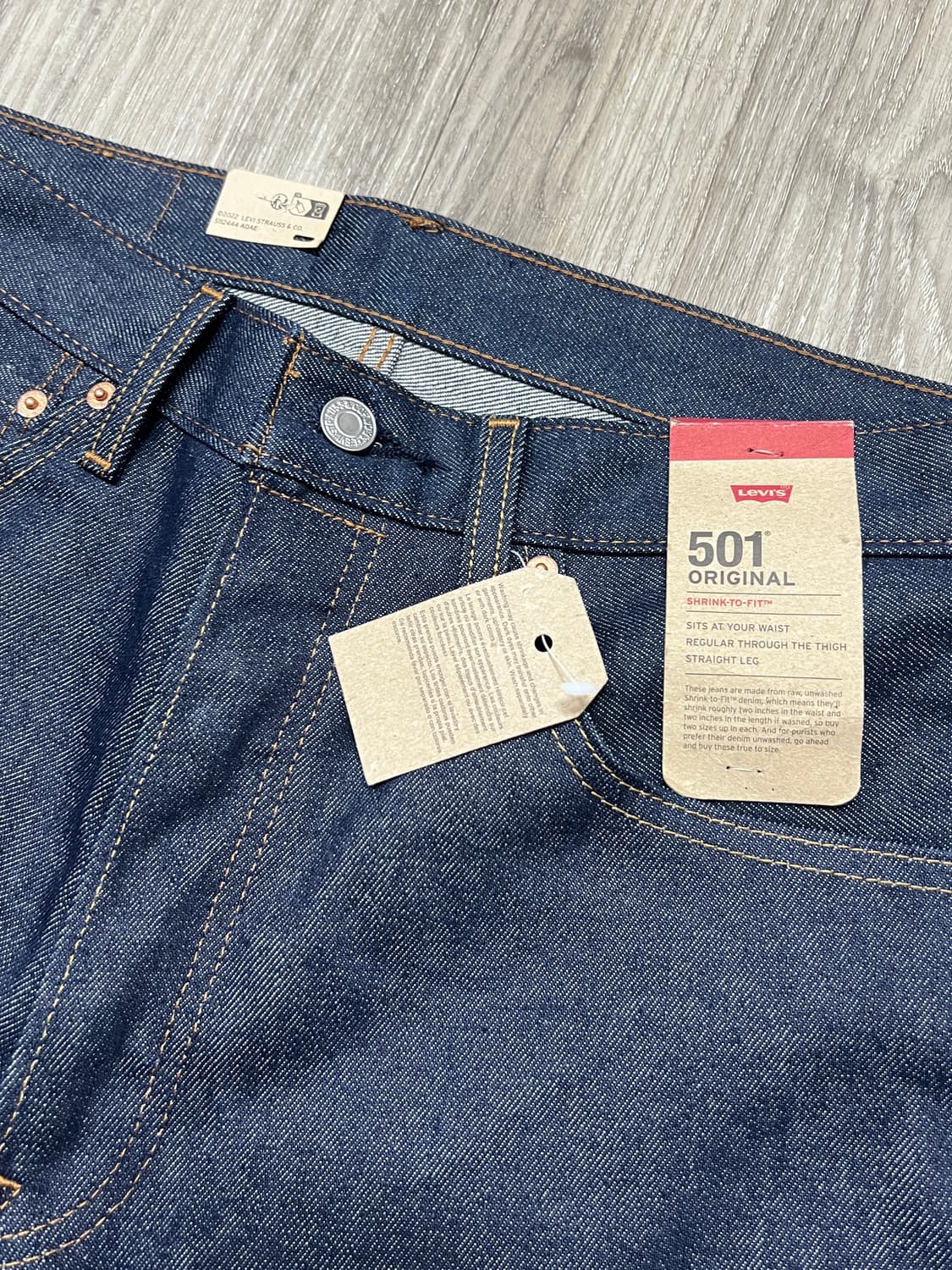 Levis 리바이스 501 버튼플라이 생지 인디고 데님 팬츠 상품이미지5