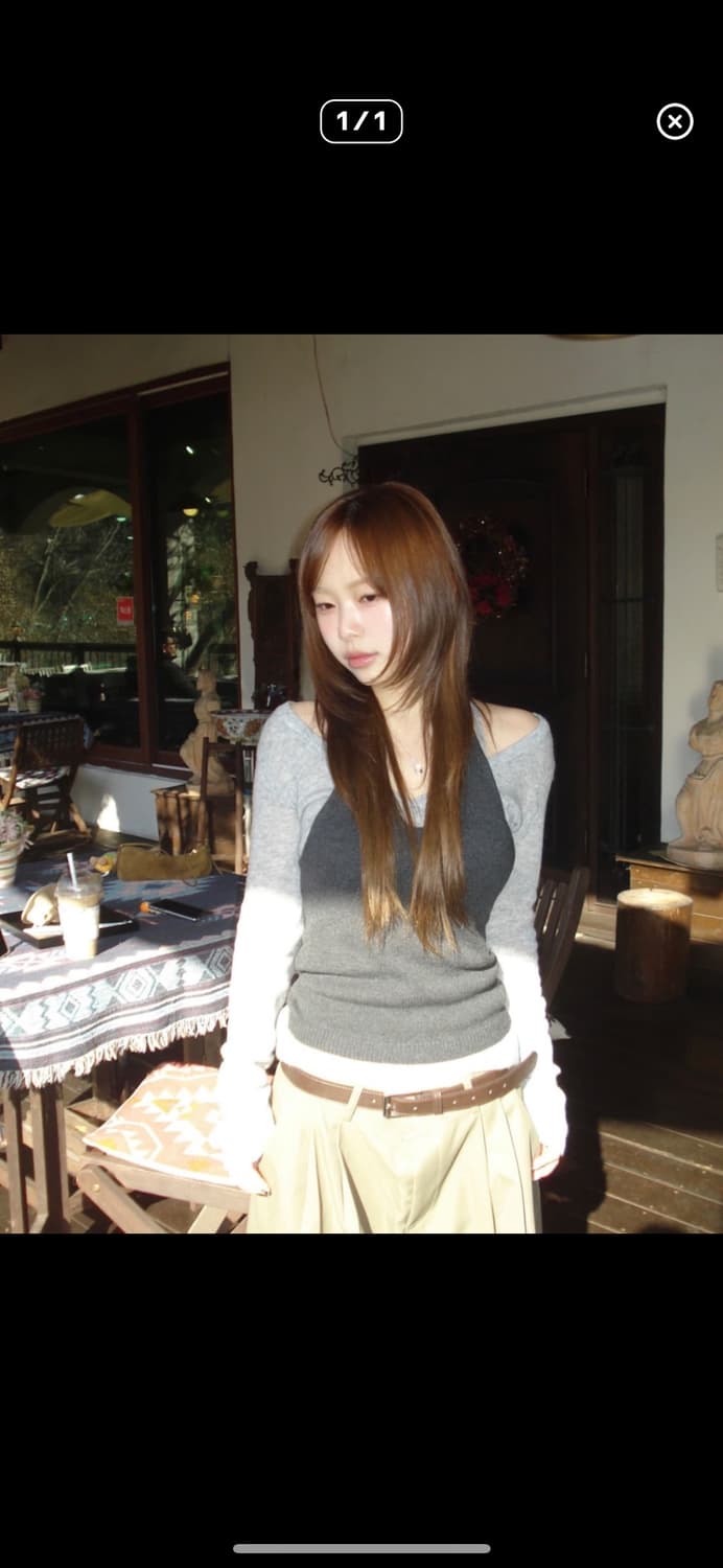 급처) mood layered knit 그레이  상품이미지1