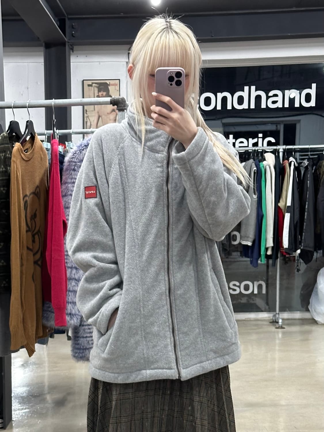 리바이스 그레이 플리스 집업 상품이미지1