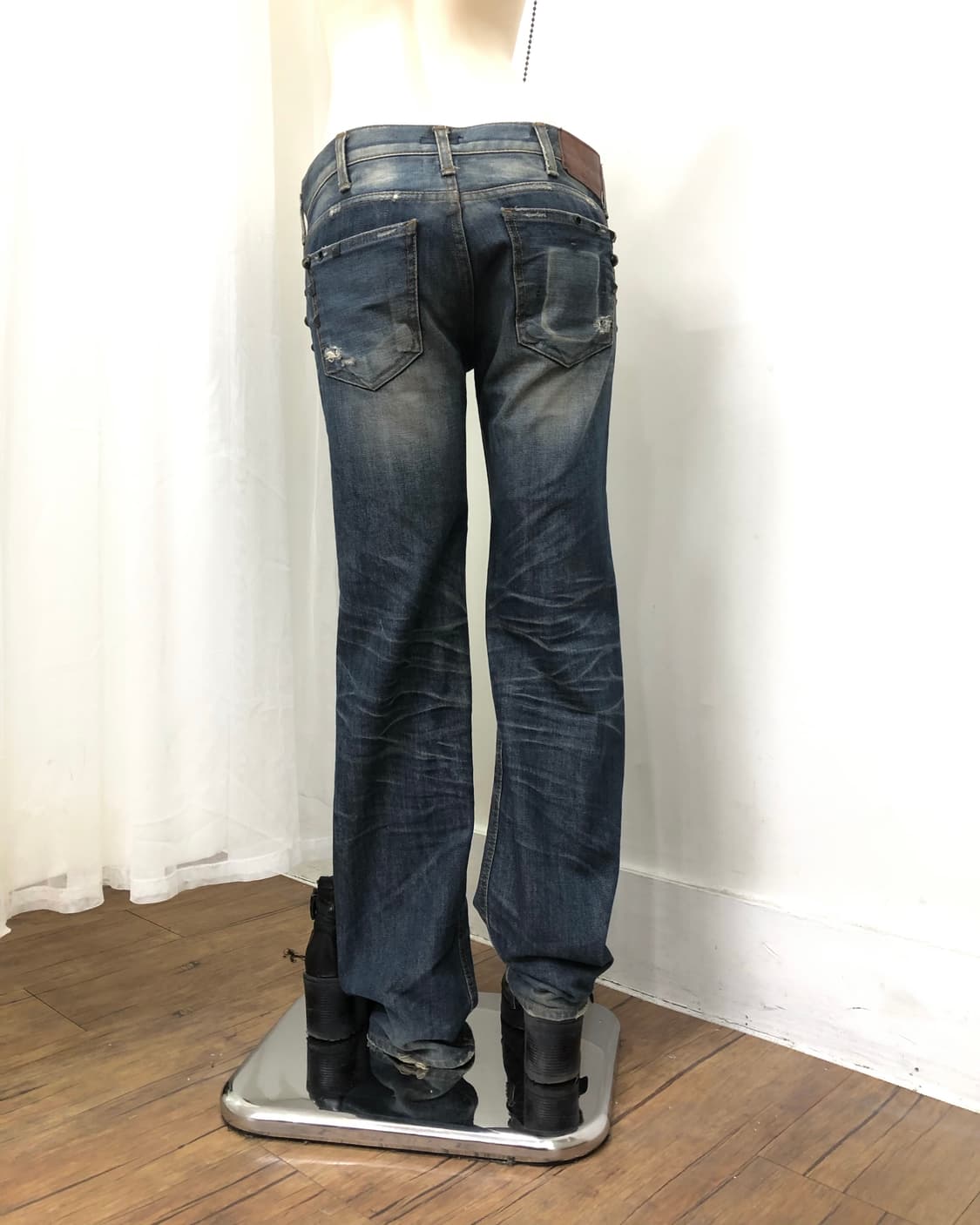 studded distressed washed denim pants 상품이미지2
