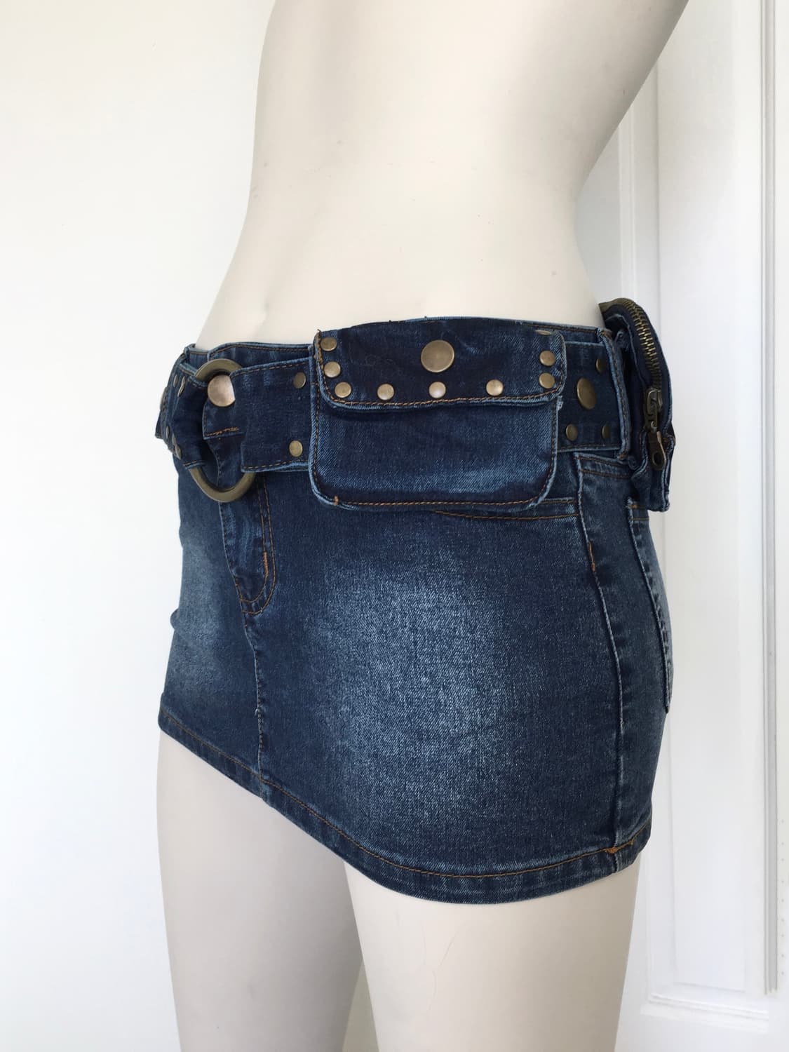 Studded Belt denim Mini Skirt 상품이미지6