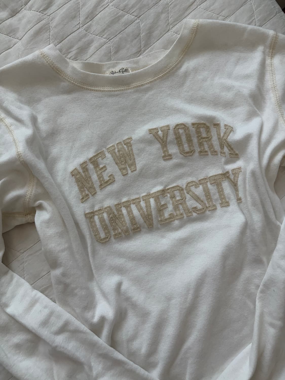 브랜디멜빌 패치 긴팔티 화이트 상품이미지1