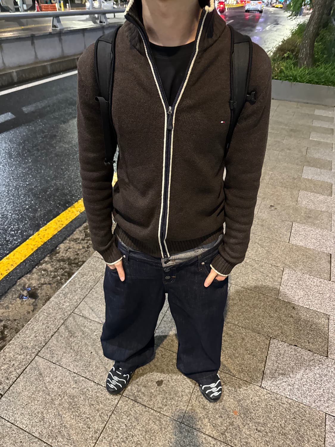 [M] 타미힐피거 슬림핏 집업 가디건 브라운 상품이미지1