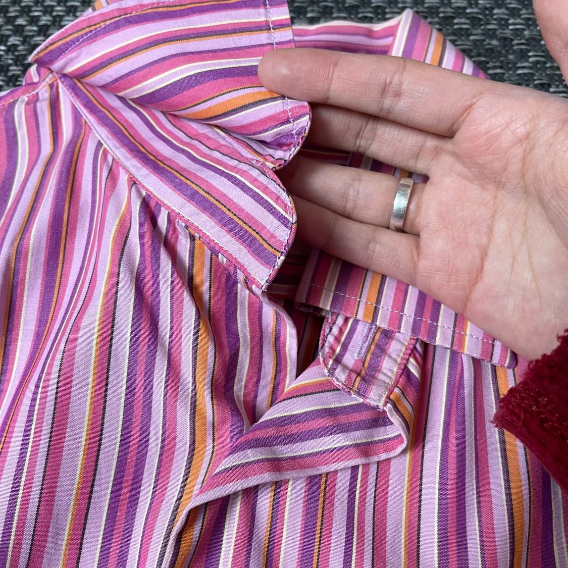 폴로랄프로렌 진스 원포켓 핑크 스트라이프 긴팔 셔츠 M 상품이미지5