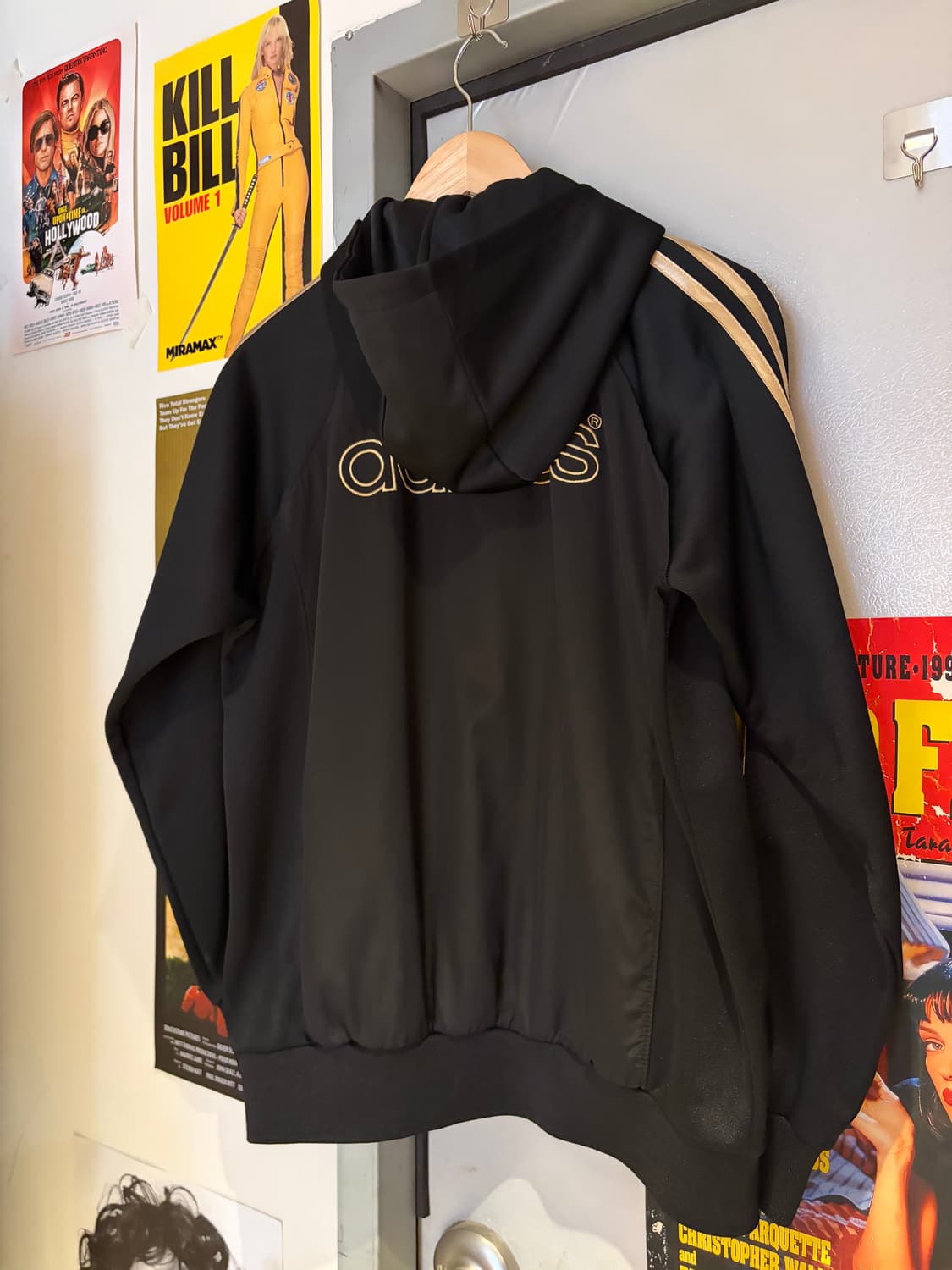 아디다스 블랙 골드 후드 트랙탑 져지 상품이미지3