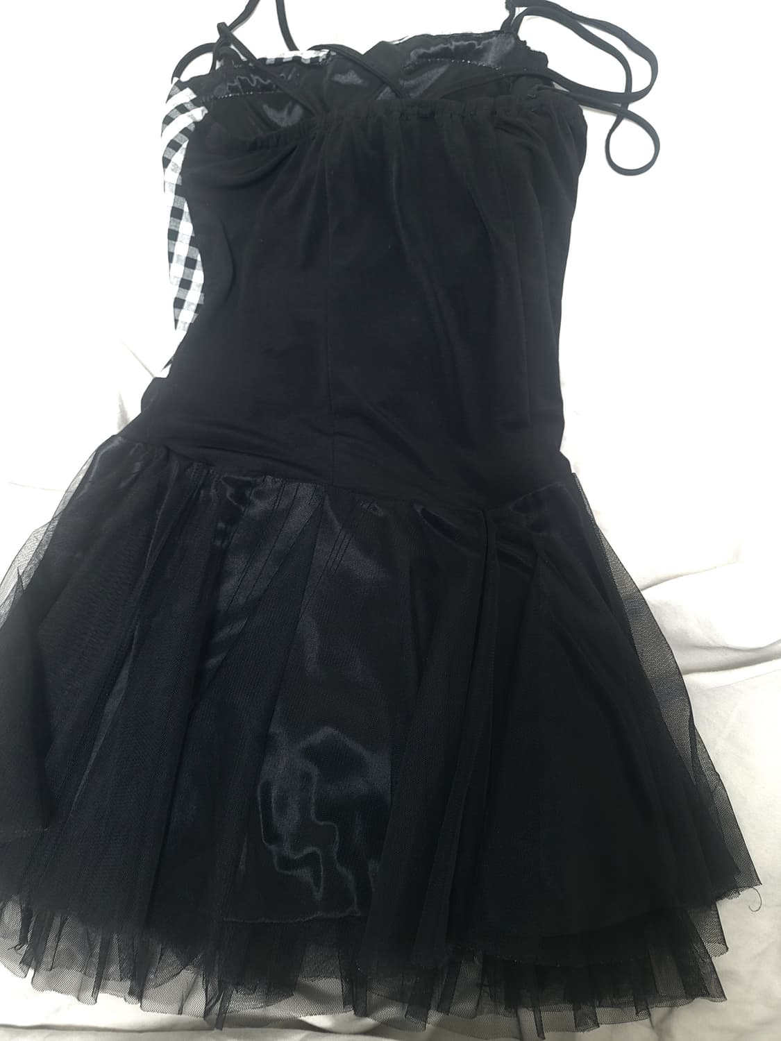 에이프런 나시 체크 원피스 상품이미지2