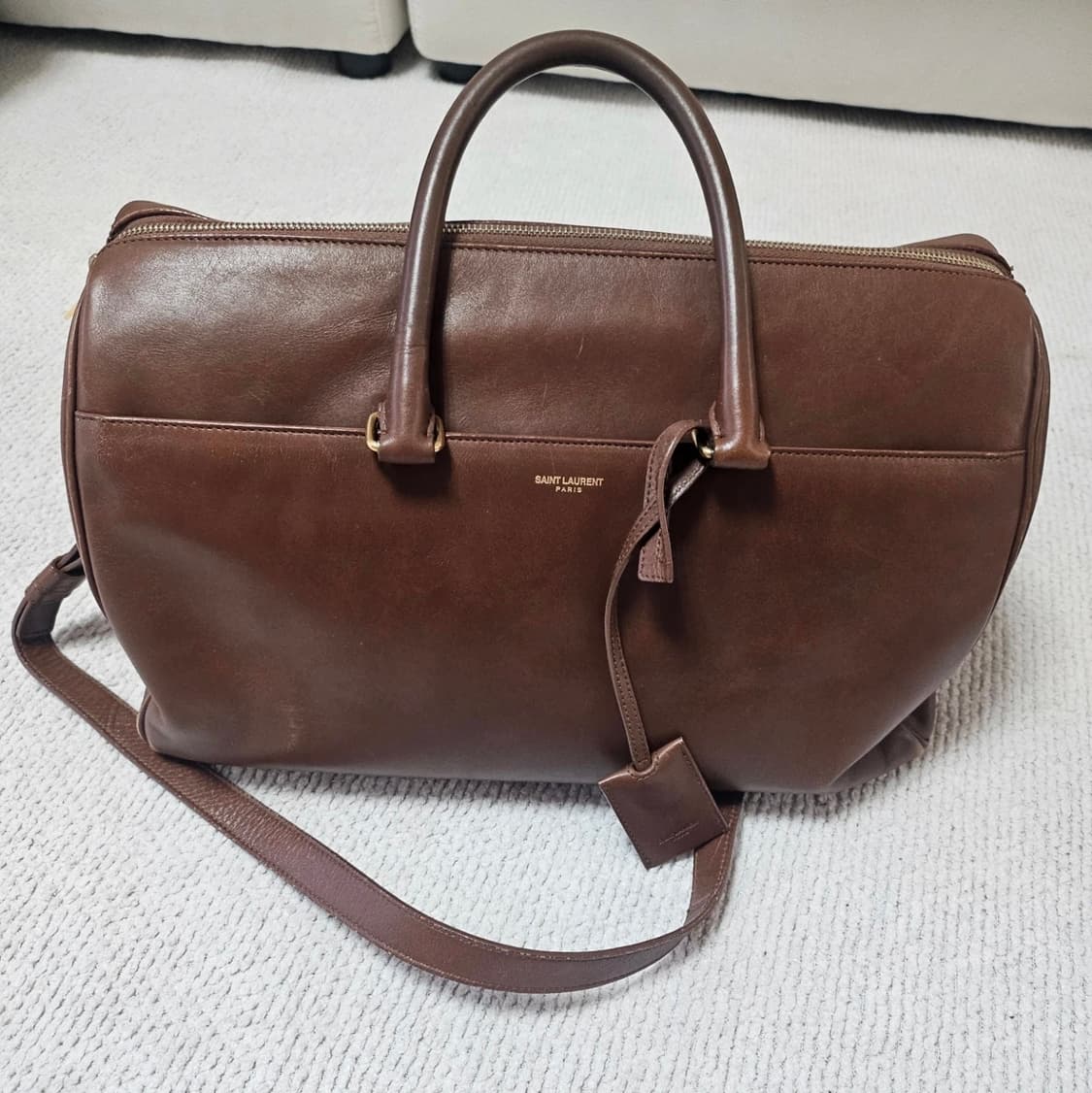 생로랑 브라운 레더 더플백 12 상품이미지1
