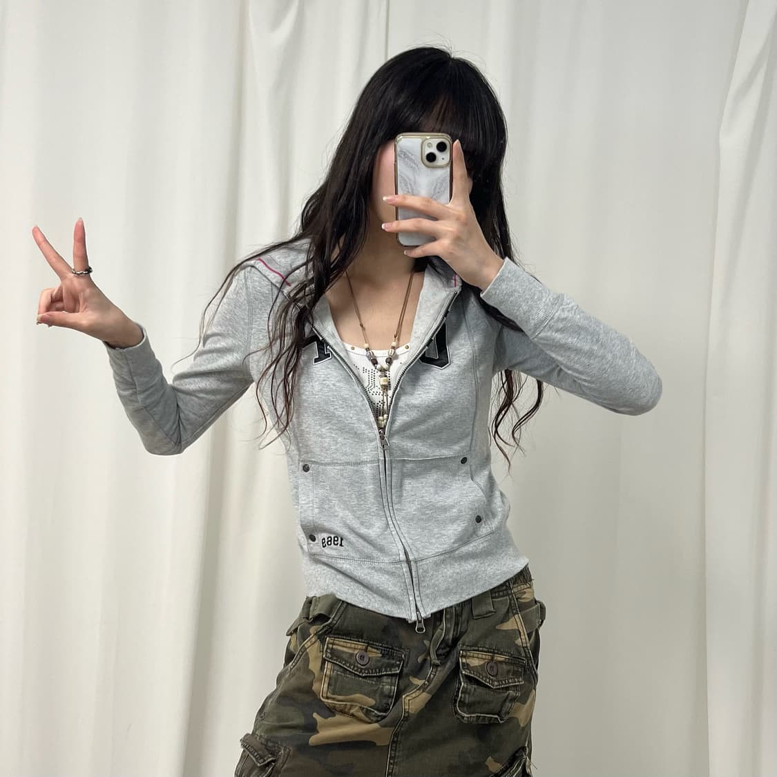 Gap 2way gray hood zip-up 상품이미지3