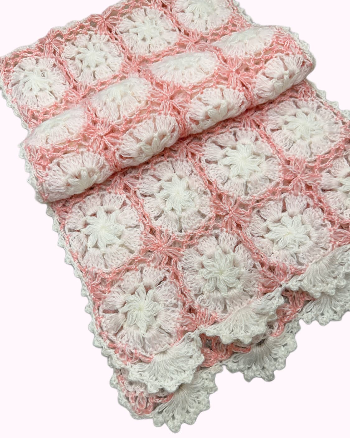 white pink crochet muffler 상품이미지3