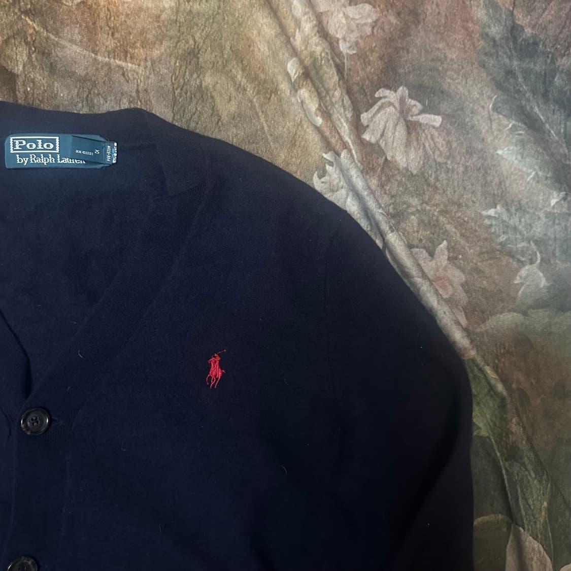 폴로 랄프로렌 빈티지 엘보우 레더패치네이비가디건 S 상품이미지2