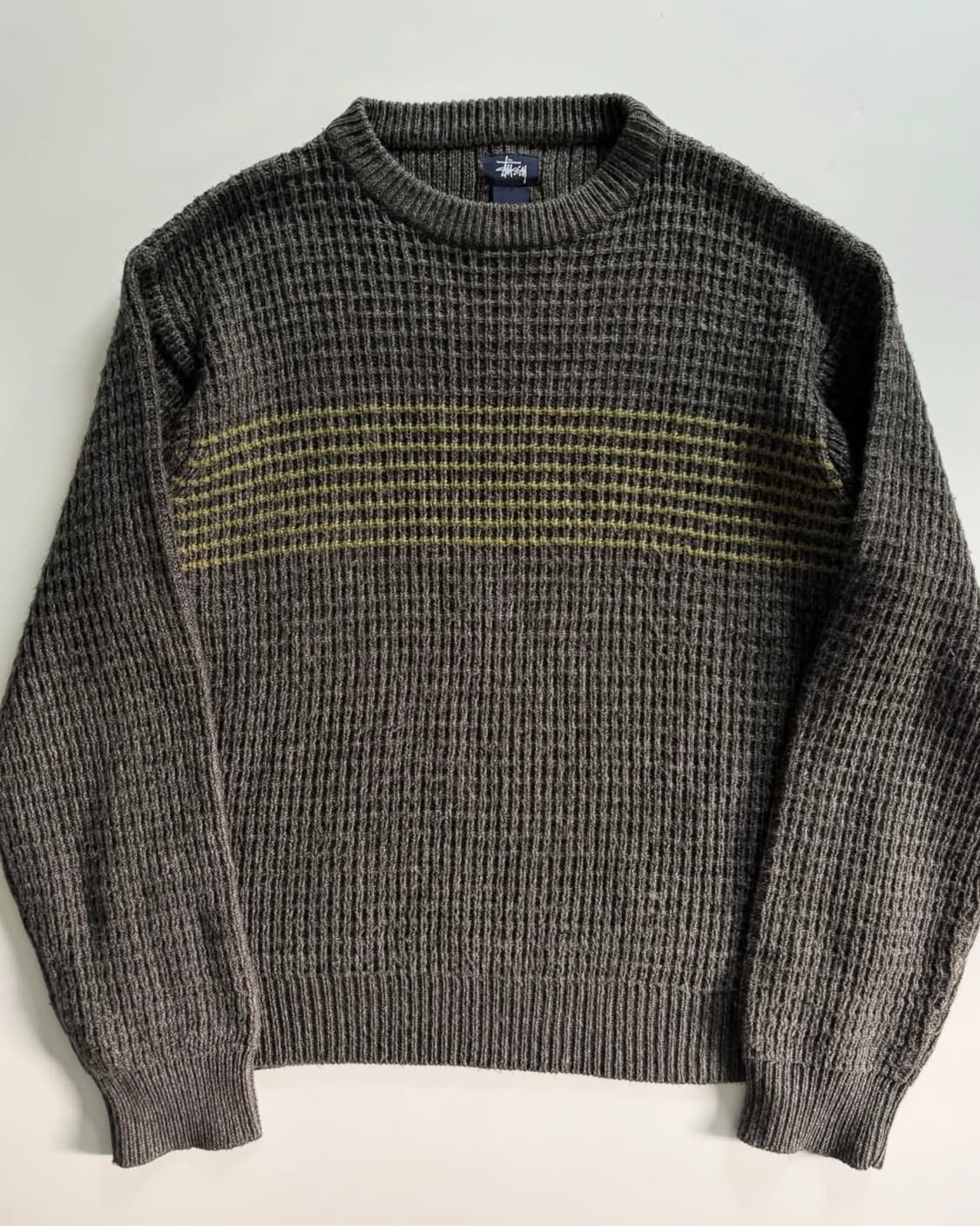 Stussy 스투시 90s 카키 와플 짜임 니트 상품이미지6