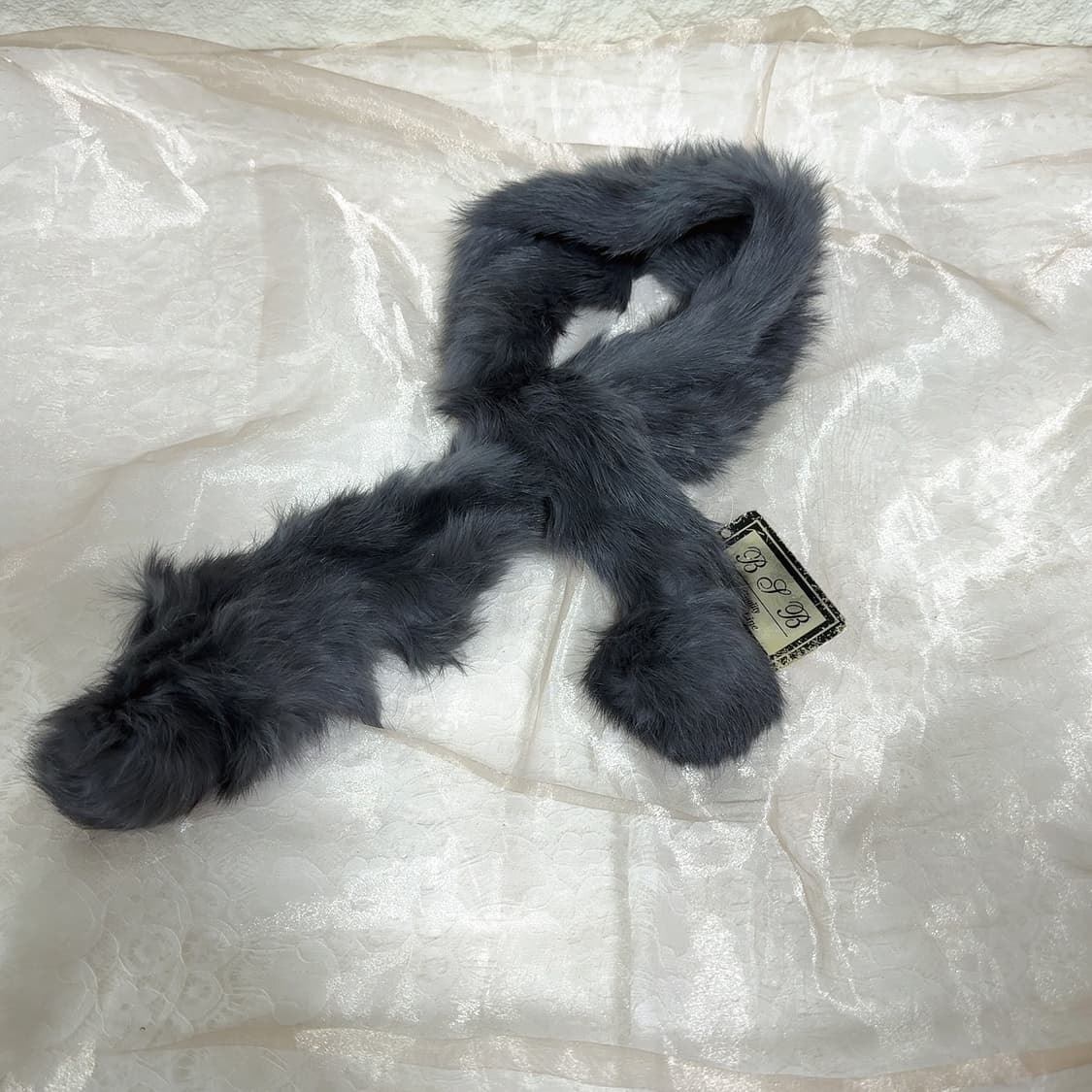 빈티지 그레이 토끼털 니트 목도리 스카프 상품이미지2