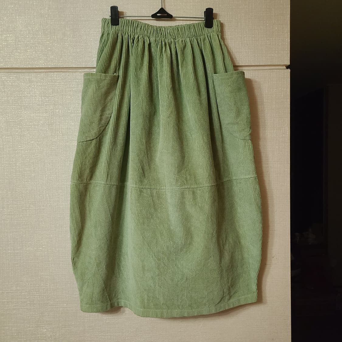 빈티지 연두 항아리 벌룬핏 골덴 코듀로이 롱스커트 치마 모리걸 하구미 상품이미지1