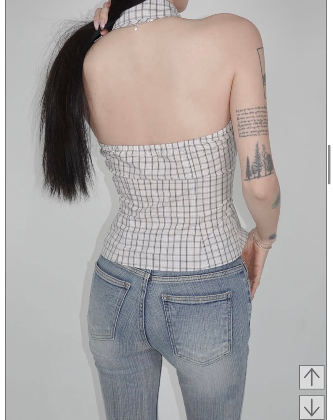 페일제이드) Check Halter-Neck Shirts Ivory 2 상품이미지3