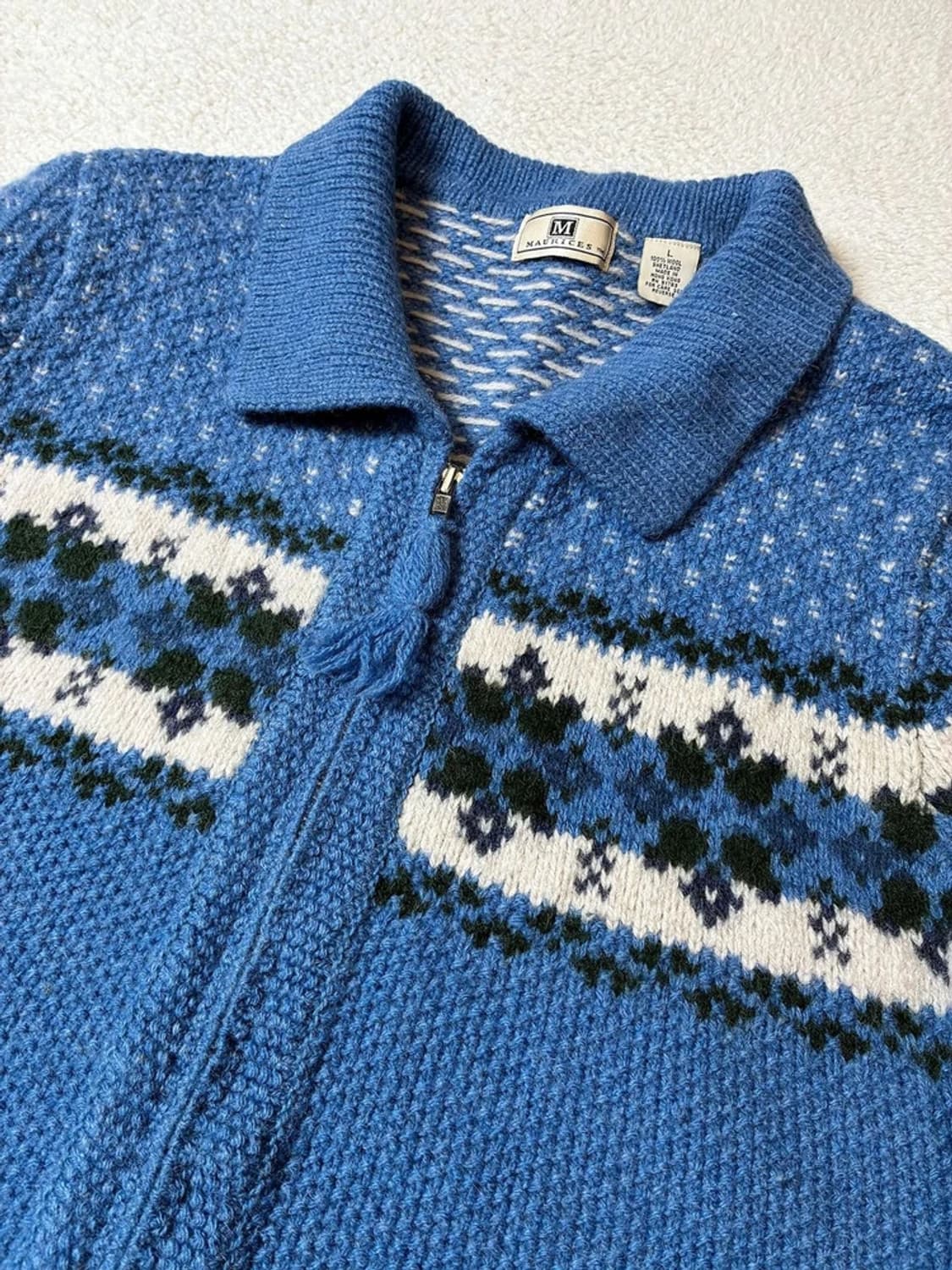 모리스 Maurices 셰틀랜드 울 풀집 스웨터 가디건 PN7322 상품이미지3