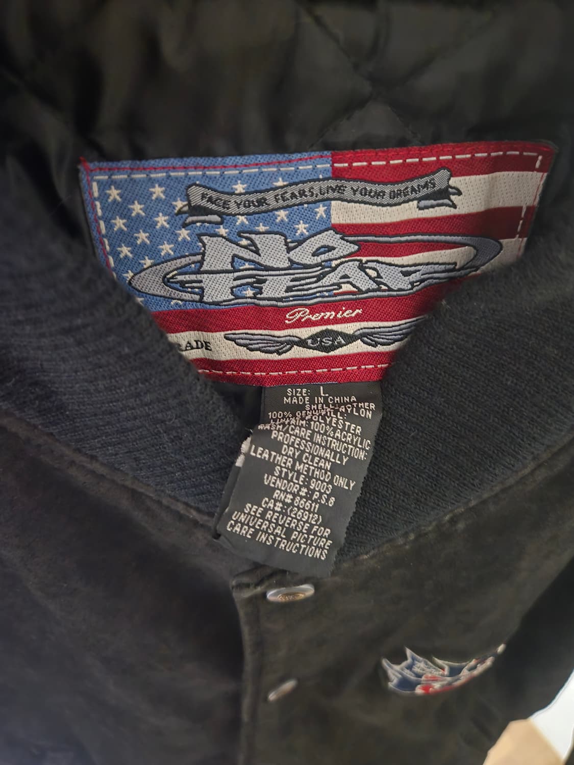 90s No fear leather jacket 상품이미지3